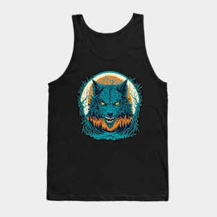 Werewolf Face Graphic Design Tank Top